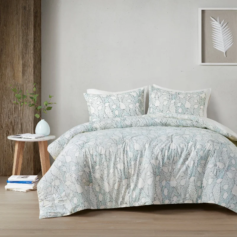 Silk - filled comforters for a luxurious and smooth touchUrban Habitat Lara 3 Piece Vine Printed Cotton Comforter Set Silk - filled comforters for a luxurious and smooth touchUrban Habitat Lara 3 Piece Vine Printed Cotton Comforter Set