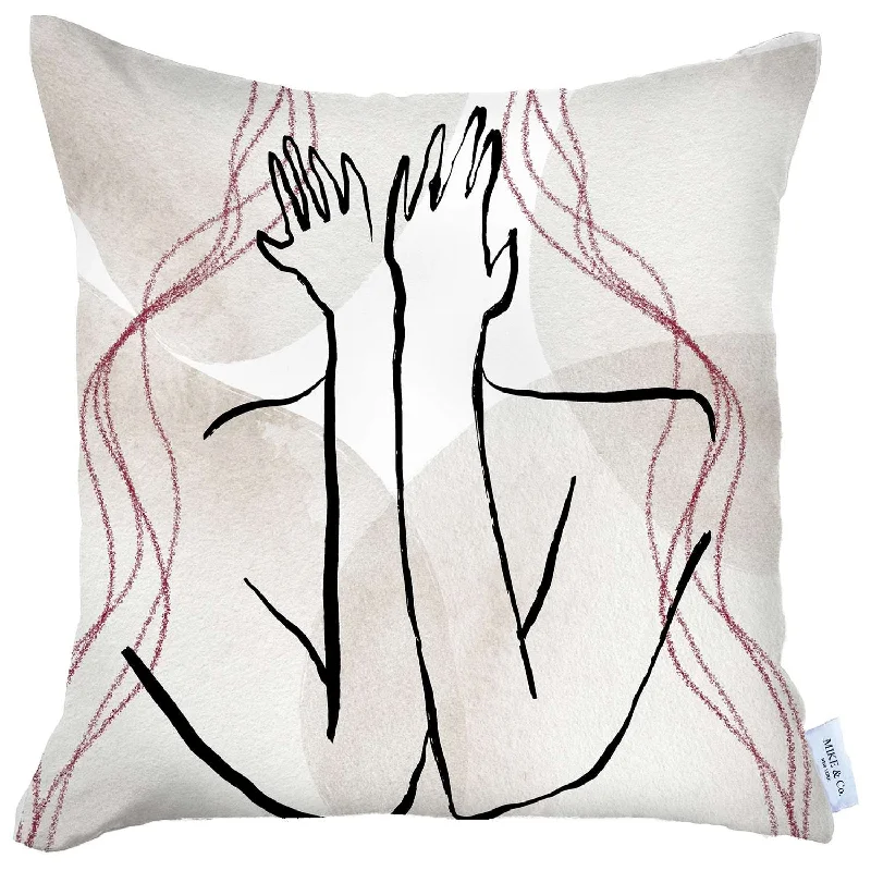 Hypoallergenic Pillows for Allergy SufferersBack Support Pillows for Office Chairs18" X 18" Black And Grey Abstract Zippered Handmade Polyester Throw Pillow Cover