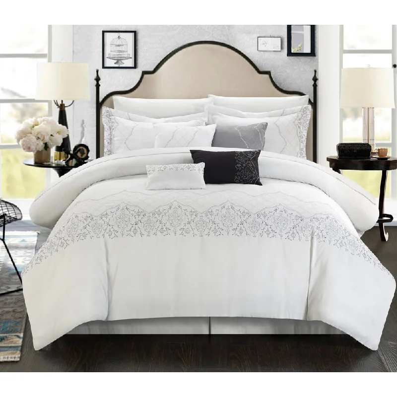 Bamboo - fiber - filled comforters with antibacterial and breathable qualitiesCopper Grove Klaskish Embroidered 8-piece White Comforter Set Bamboo - fiber - filled comforters with antibacterial and breathable qualitiesCopper Grove Klaskish Embroidered 8-piece White Comforter Set