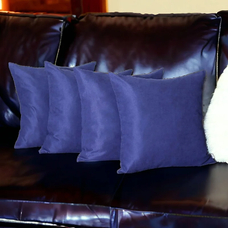 Travel Pillows for Long JourneysPregnancy Pillows for Expectant MothersSet Of Four 22" X 22" Navy Blue Polyester Zippered Pillow Cover Travel Pillows for Long JourneysPregnancy Pillows for Expectant MothersSet Of Four 22" X 22" Navy Blue Polyester Zippered Pillow Cover