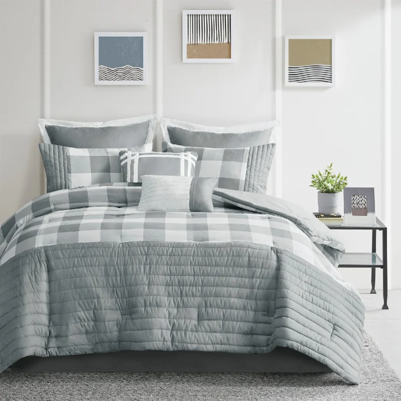 Silk - filled comforters for a luxurious and smooth touch510 Design Dayton Grey 8 Piece Comforter Set Silk - filled comforters for a luxurious and smooth touch510 Design Dayton Grey 8 Piece Comforter Set