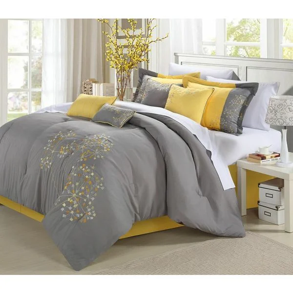 Synthetic - filled comforters like polyester for affordability and hypoallergenic propertiesPorch & Den Phinney Floral Yellow 8-piece Comforter Set Synthetic - filled comforters like polyester for affordability and hypoallergenic propertiesPorch & Den Phinney Floral Yellow 8-piece Comforter Set