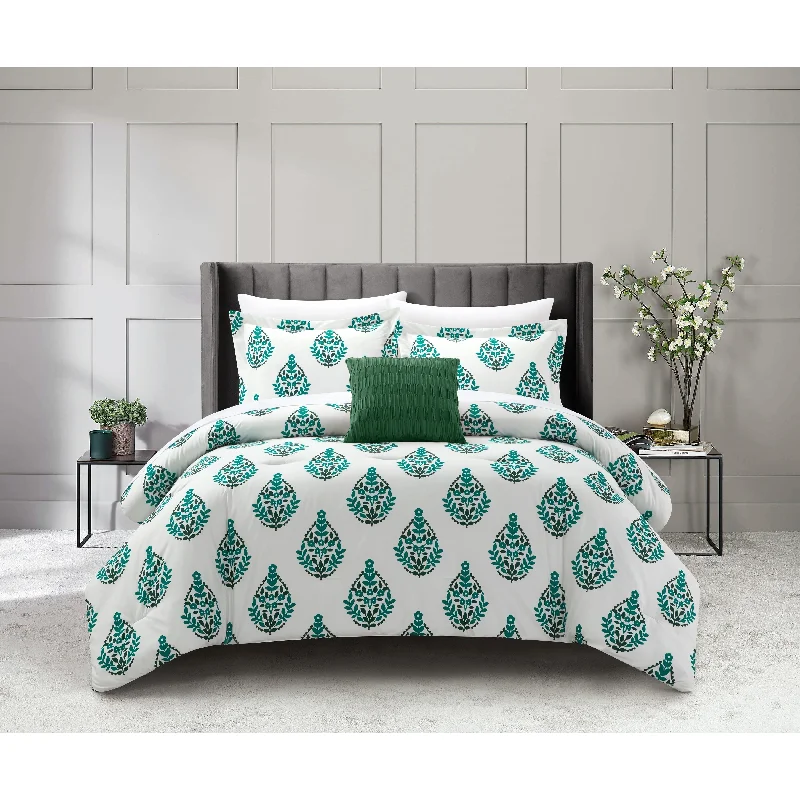 Bamboo - fiber - filled comforters with antibacterial and breathable qualitiesChic Home Claudia 4 Piece Floral Medallion Pattern Print Comforter Set Bamboo - fiber - filled comforters with antibacterial and breathable qualitiesChic Home Claudia 4 Piece Floral Medallion Pattern Print Comforter Set