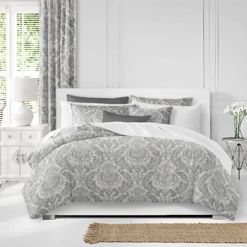 King - size comforters to fit large king - sized beds perfectlyDamaskus Linen Graphite Comforter & Pillow Sham Set. King - size comforters to fit large king - sized beds perfectlyDamaskus Linen Graphite Comforter & Pillow Sham Set.
