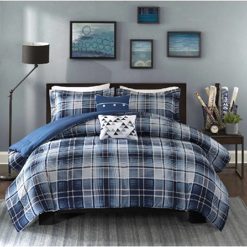 Synthetic - filled comforters like polyester for affordability and hypoallergenic propertiesIntelligent Design Dexter Blue Comforter Set Synthetic - filled comforters like polyester for affordability and hypoallergenic propertiesIntelligent Design Dexter Blue Comforter Set