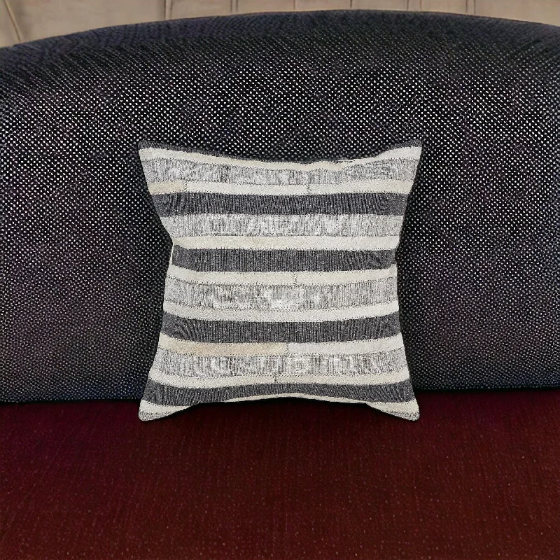 Firm Pillows for Side SleepersBolster Pillows for Sofa Decoration20" X 20" Charcoal And Beige 100% Wool Striped Zippered Pillow Firm Pillows for Side SleepersBolster Pillows for Sofa Decoration20" X 20" Charcoal And Beige 100% Wool Striped Zippered Pillow