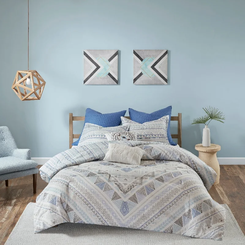 Cotton - filled comforters for a breathable and natural sleep experienceUrban Habitat Roxanne Blue 7-piece Cotton Reversible Comforter Set Cotton - filled comforters for a breathable and natural sleep experienceUrban Habitat Roxanne Blue 7-piece Cotton Reversible Comforter Set