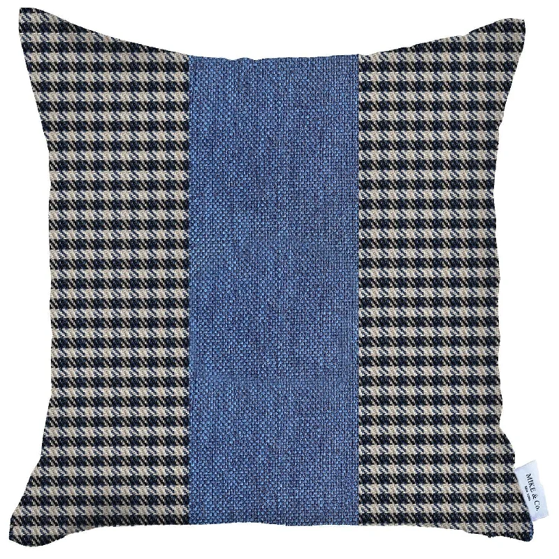 Plush Pillows for a Cozy BedPregnancy Pillows for Expectant Mothers18" X 18" White And Blue Houndstooth Zippered Handmade Polyester Throw Pillow Cover Plush Pillows for a Cozy BedPregnancy Pillows for Expectant Mothers18" X 18" White And Blue Houndstooth Zippered Handmade Polyester Throw Pillow Cover
