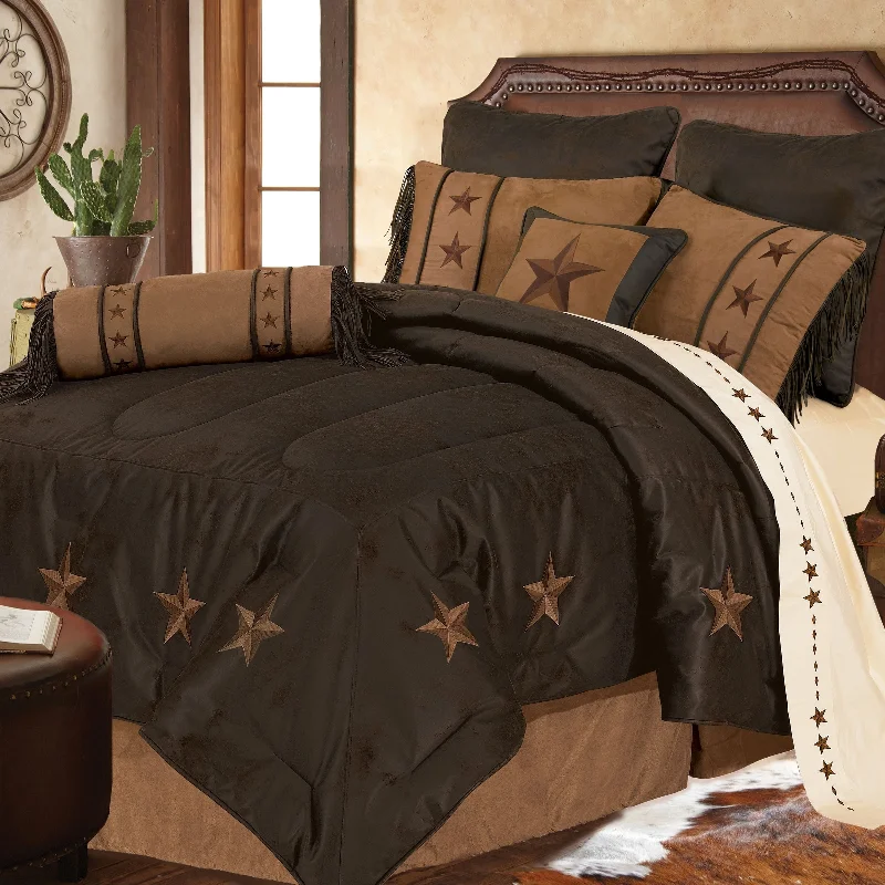 Synthetic - filled comforters like polyester for affordability and hypoallergenic propertiesLaredo Comforter Set, Super Queen Chocolate Synthetic - filled comforters like polyester for affordability and hypoallergenic propertiesLaredo Comforter Set, Super Queen Chocolate