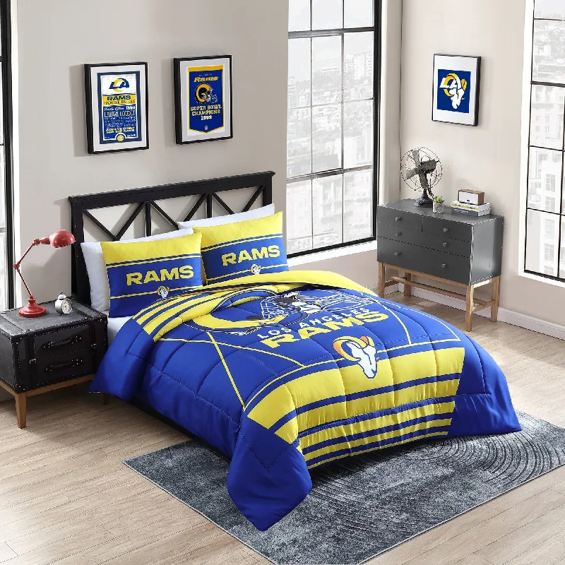 Microfiber - filled comforters that are lightweight and easy to care forLos Angeles Rams NFL Licensed "Crosser" Comforter & Sham Set Microfiber - filled comforters that are lightweight and easy to care forLos Angeles Rams NFL Licensed "Crosser" Comforter & Sham Set