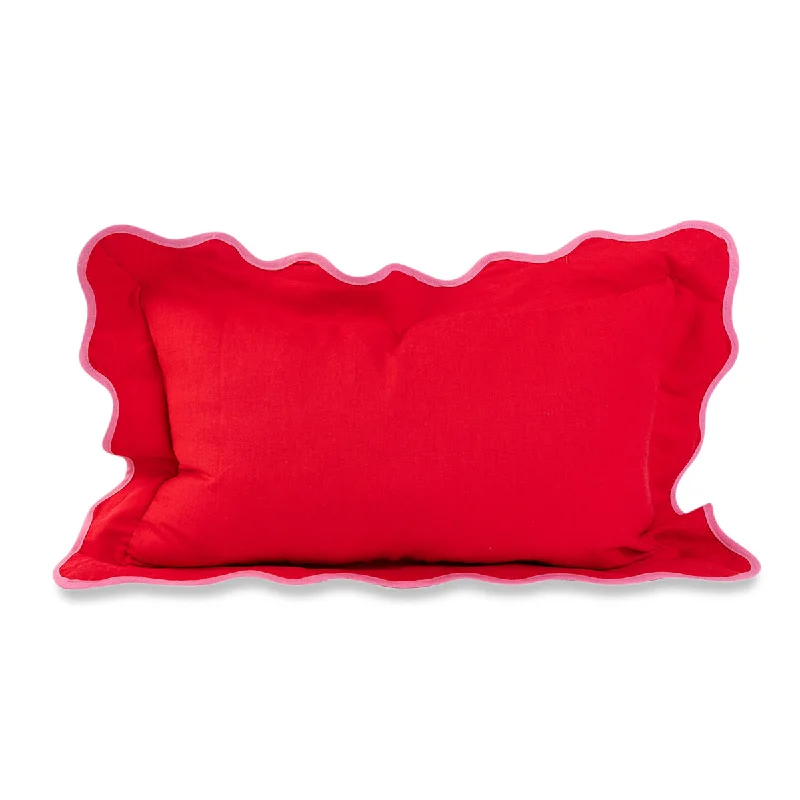 Back Support Pillows for Office ChairsKids Pillows with Fun DesignsDarcy Linen Lumbar Pillow - Cherry + Light Pink - Case Only Back Support Pillows for Office ChairsKids Pillows with Fun DesignsDarcy Linen Lumbar Pillow - Cherry + Light Pink - Case Only