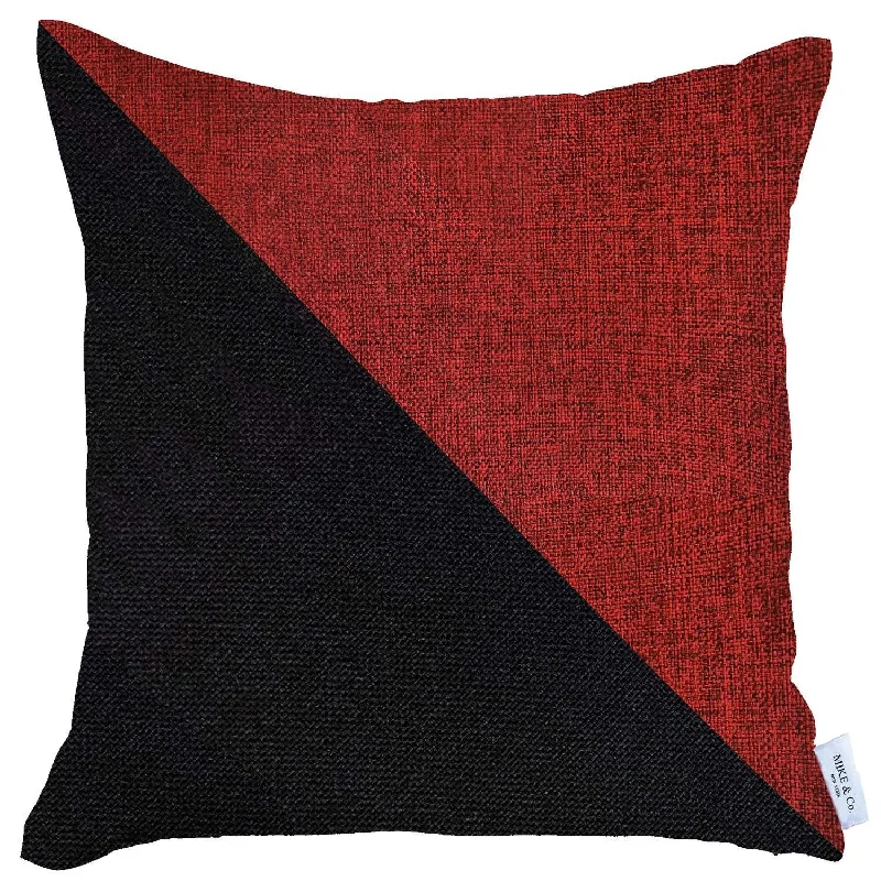 Plush Pillows for a Cozy BedHypoallergenic Pillows for Allergy Sufferers18" X 18" Red And Black Geometric Zippered Handmade Polyester Throw Pillow Cover Plush Pillows for a Cozy BedHypoallergenic Pillows for Allergy Sufferers18" X 18" Red And Black Geometric Zippered Handmade Polyester Throw Pillow Cover