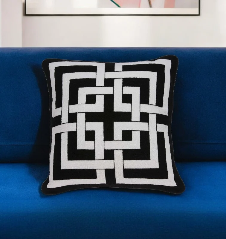 Velvet Pillows for a Touch of EleganceAdjustable Pillows for Customized Comfort20" X 7" X 20" Transitional Black And White Pillow Cover With Poly Insert Velvet Pillows for a Touch of EleganceAdjustable Pillows for Customized Comfort20" X 7" X 20" Transitional Black And White Pillow Cover With Poly Insert