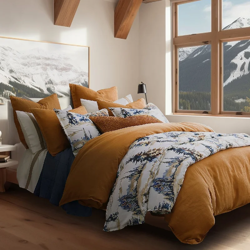 Cotton - filled comforters for a breathable and natural sleep experiencePaseo Road Acadia Cabin Bedding Woodland Lodge 3 Piece Reversible Comforter Set with Pillow Shams Cotton - filled comforters for a breathable and natural sleep experiencePaseo Road Acadia Cabin Bedding Woodland Lodge 3 Piece Reversible Comforter Set with Pillow Shams