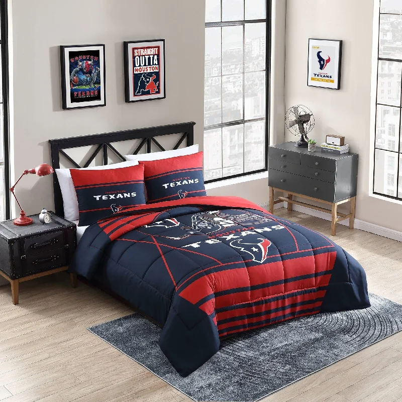 Bamboo - fiber - filled comforters with antibacterial and breathable qualitiesHouston Texans NFL Licensed "Crosser" Comforter & Sham Set Bamboo - fiber - filled comforters with antibacterial and breathable qualitiesHouston Texans NFL Licensed "Crosser" Comforter & Sham Set