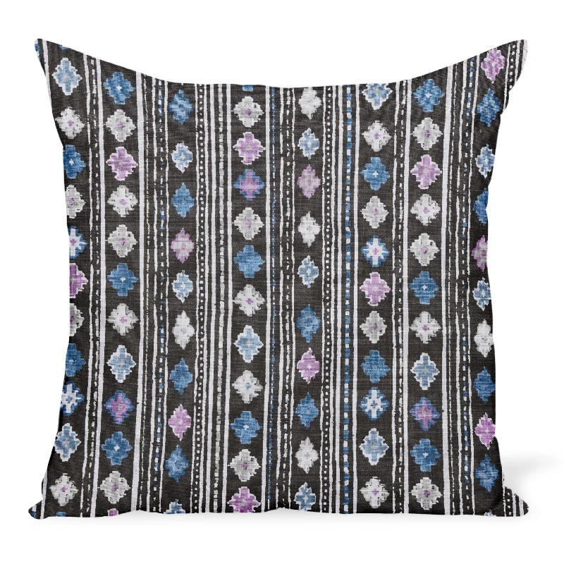 Soft and Fluffy Pillows for Bedroom ComfortPregnancy Pillows for Expectant MothersPeter Dunham Textiles Gita in Blue/Pink on Chocolate Pillow Soft and Fluffy Pillows for Bedroom ComfortPregnancy Pillows for Expectant MothersPeter Dunham Textiles Gita in Blue/Pink on Chocolate Pillow