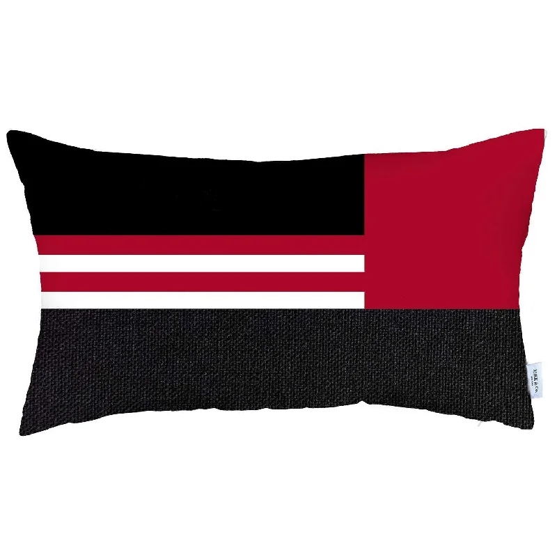 Back Support Pillows for Office ChairsMemory Foam Pillows for Neck Support12" X 20" Red Striped Zippered Handmade Polyester Lumbar Pillow Cover Back Support Pillows for Office ChairsMemory Foam Pillows for Neck Support12" X 20" Red Striped Zippered Handmade Polyester Lumbar Pillow Cover