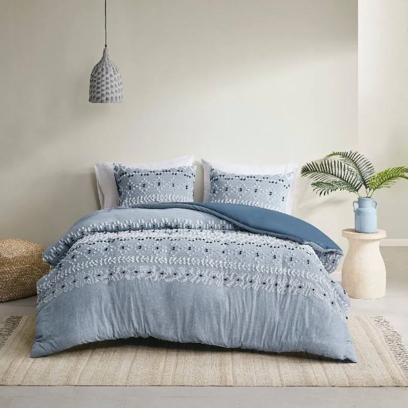 Synthetic - filled comforters like polyester for affordability and hypoallergenic propertiesINK+IVY Dora Organic Cotton Chambray 3 Piece Comforter Set Synthetic - filled comforters like polyester for affordability and hypoallergenic propertiesINK+IVY Dora Organic Cotton Chambray 3 Piece Comforter Set