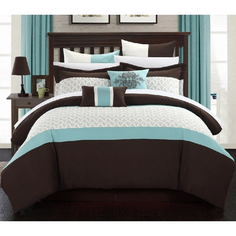 Microfiber - filled comforters that are lightweight and easy to care forChic Home Luana Brown Comforter 8-Piece Set Microfiber - filled comforters that are lightweight and easy to care forChic Home Luana Brown Comforter 8-Piece Set