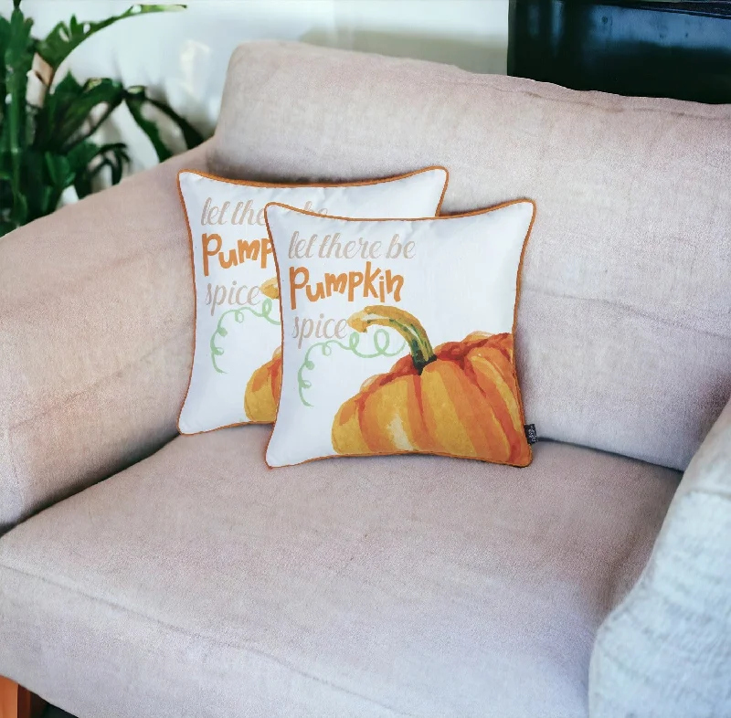 Cotton Pillows for Natural ComfortDown Alternative Pillows for Ethical ChoicesSet of Two 18" Orange and Ivory Pumpkin Spice Throw Pillow Covers Cotton Pillows for Natural ComfortDown Alternative Pillows for Ethical ChoicesSet of Two 18" Orange and Ivory Pumpkin Spice Throw Pillow Covers