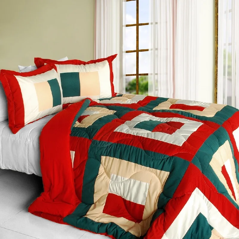 Synthetic - filled comforters like polyester for affordability and hypoallergenic propertiesIn My Life A Quilted Patchwork Down Alternative Comforter Set (Queen Size) Synthetic - filled comforters like polyester for affordability and hypoallergenic propertiesIn My Life A Quilted Patchwork Down Alternative Comforter Set (Queen Size)