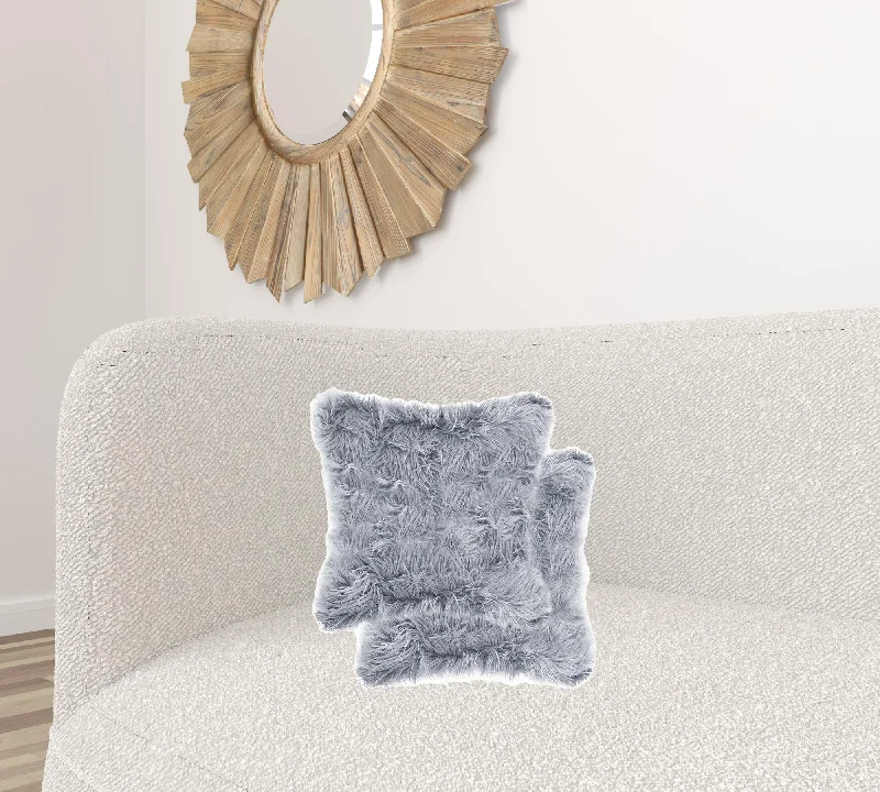 Bolster Pillows for Sofa DecorationFirm Pillows for Side Sleepers18" X 18" X 5" Grey Faux Fur Pillow 2 Pack Bolster Pillows for Sofa DecorationFirm Pillows for Side Sleepers18" X 18" X 5" Grey Faux Fur Pillow 2 Pack