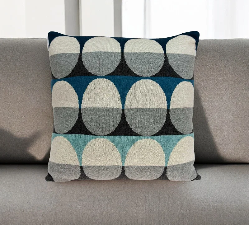 Bolster Pillows for Sofa DecorationSoft and Fluffy Pillows for Bedroom Comfort20" X 7" X 20" Transitional Gray And Blue Pillow Cover With Poly Insert Bolster Pillows for Sofa DecorationSoft and Fluffy Pillows for Bedroom Comfort20" X 7" X 20" Transitional Gray And Blue Pillow Cover With Poly Insert
