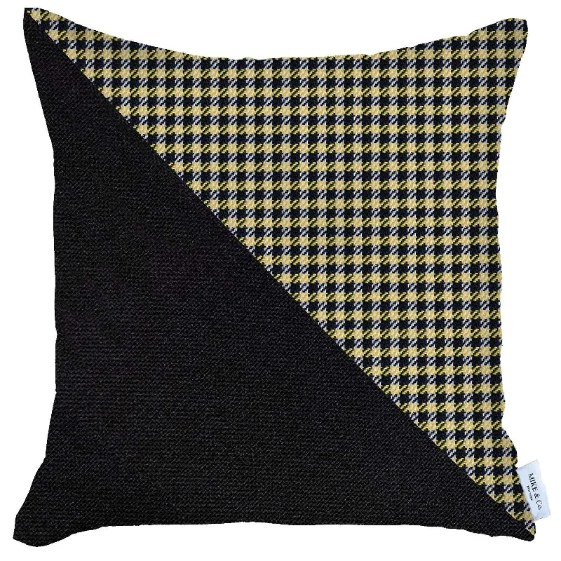 Firm Pillows for Side SleepersSoft and Fluffy Pillows for Bedroom Comfort18" X 18" Black And Yellow Houndstooth Zippered Handmade Polyester Throw Pillow Cover Firm Pillows for Side SleepersSoft and Fluffy Pillows for Bedroom Comfort18" X 18" Black And Yellow Houndstooth Zippered Handmade Polyester Throw Pillow Cover