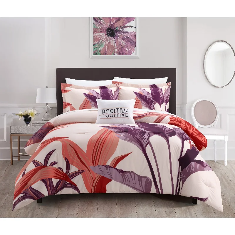 Bamboo - fiber - filled comforters with antibacterial and breathable qualitiesChic Home Cabana 4 Piece Large Scale Multi-Color Floral Print Comforter Set Bamboo - fiber - filled comforters with antibacterial and breathable qualitiesChic Home Cabana 4 Piece Large Scale Multi-Color Floral Print Comforter Set