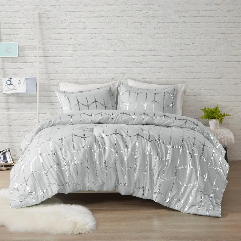 Wool - filled comforters with natural moisture - wicking and temperature - regulating featuresIntelligent Design Khloe Metallic Printed Comforter Set