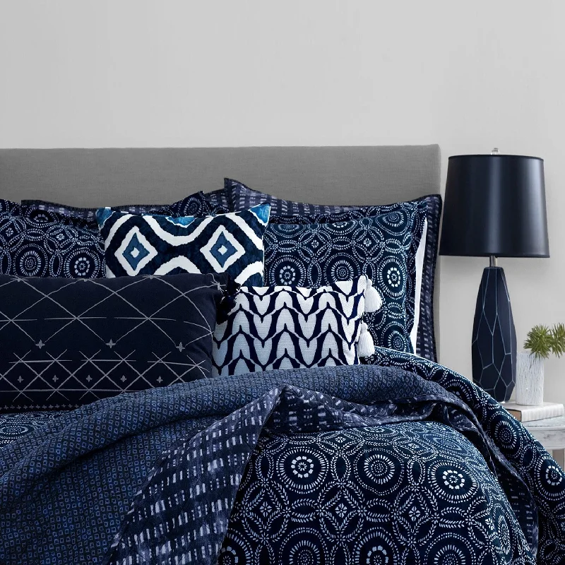 Microfiber - filled comforters that are lightweight and easy to care forNikki Chu Indigo Shashiko 3-Piece Comforter Set Microfiber - filled comforters that are lightweight and easy to care forNikki Chu Indigo Shashiko 3-Piece Comforter Set