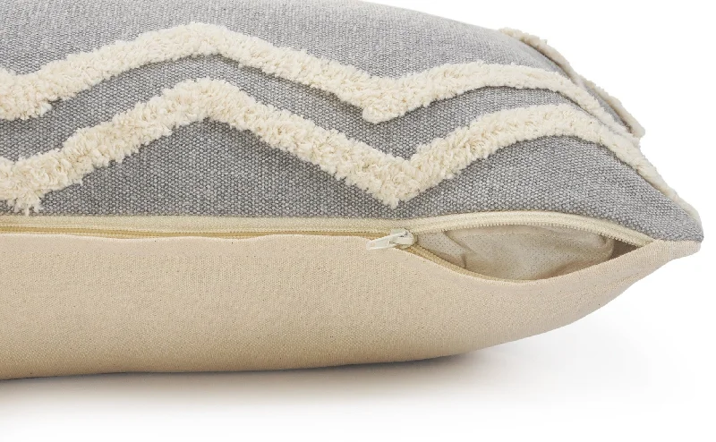 Down Alternative Pillows for Ethical ChoicesPlush Pillows for a Cozy Bed14" X 36" Grey And Off-White 100% Cotton Chevron Zippered Pillow Down Alternative Pillows for Ethical ChoicesPlush Pillows for a Cozy Bed14" X 36" Grey And Off-White 100% Cotton Chevron Zippered Pillow