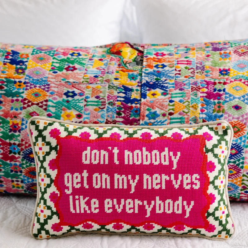 Plush Pillows for a Cozy BedOrthopedic Pillows for Back Pain ReliefGet On My Nerves Needlepoint Pillow Plush Pillows for a Cozy BedOrthopedic Pillows for Back Pain ReliefGet On My Nerves Needlepoint Pillow