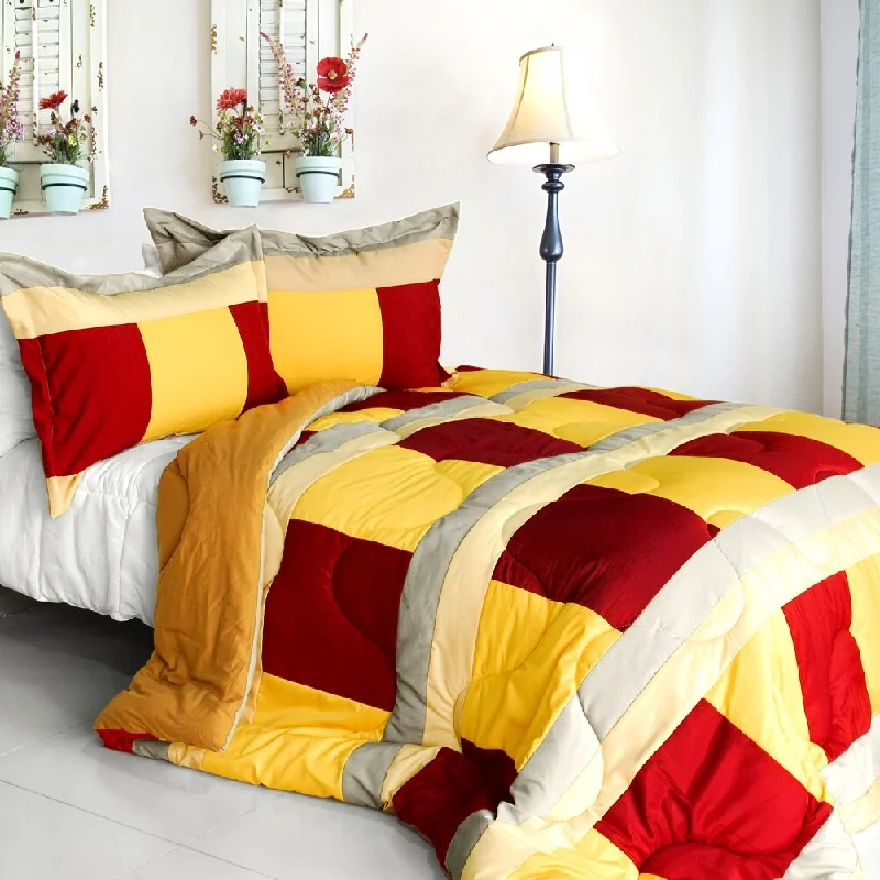 Synthetic - filled comforters like polyester for affordability and hypoallergenic propertiesDazzling Brilliance Quilted Patchwork Down Alternative Comforter Set (Twin Size) Synthetic - filled comforters like polyester for affordability and hypoallergenic propertiesDazzling Brilliance Quilted Patchwork Down Alternative Comforter Set (Twin Size)