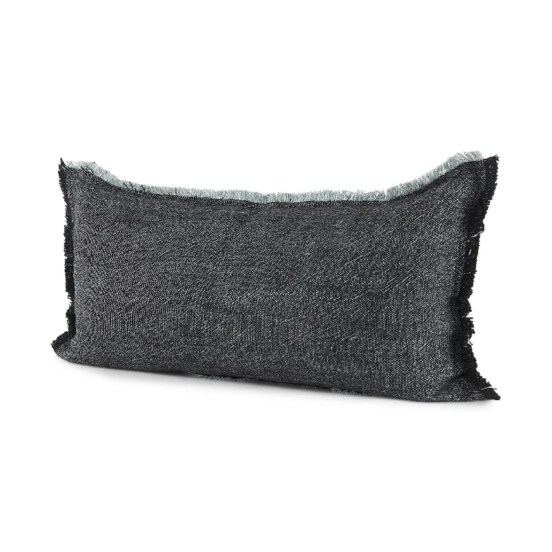 Down Alternative Pillows for Ethical ChoicesTravel Pillows for Long JourneysDark Gray Fringed Lumbar Throw Pillow Cover Down Alternative Pillows for Ethical ChoicesTravel Pillows for Long JourneysDark Gray Fringed Lumbar Throw Pillow Cover