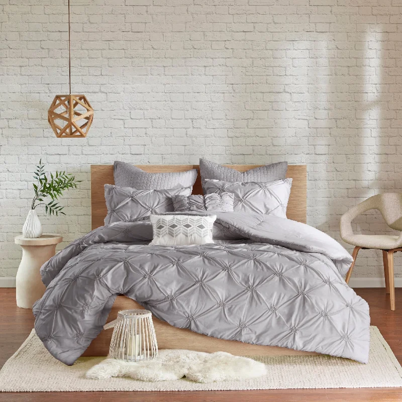 Wool - filled comforters with natural moisture - wicking and temperature - regulating featuresCopper Grove Clanninick Grey Embroidered 7-piece Comforter Set With Pintuck Detailing Wool - filled comforters with natural moisture - wicking and temperature - regulating featuresCopper Grove Clanninick Grey Embroidered 7-piece Comforter Set With Pintuck Detailing