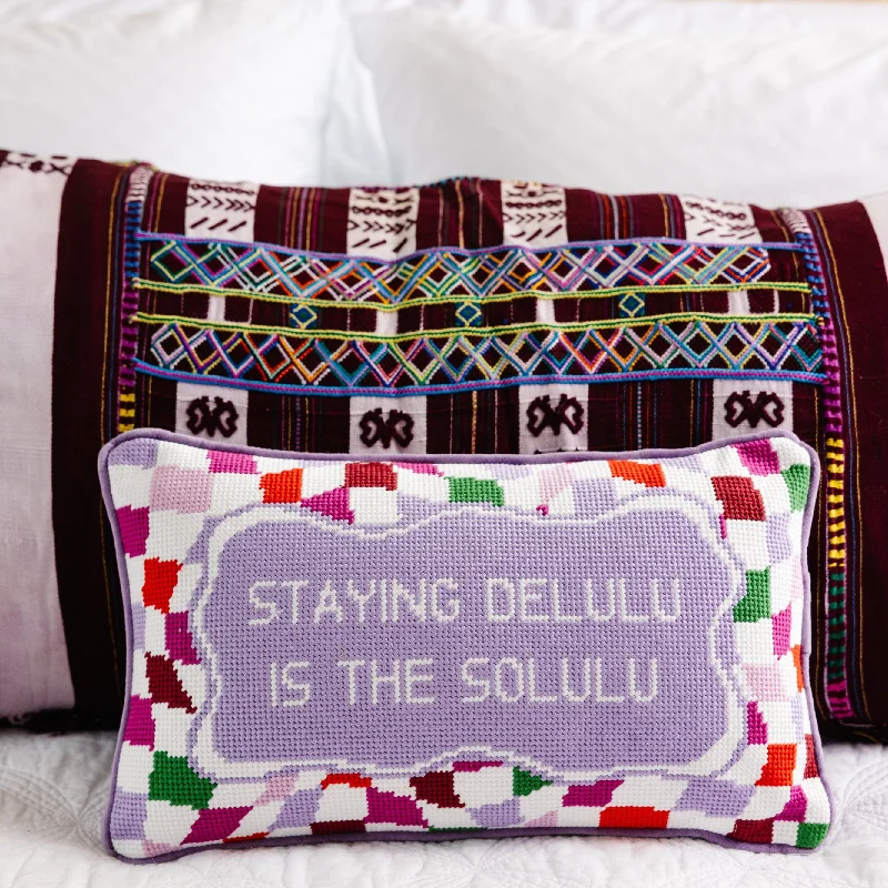 Adjustable Pillows for Customized ComfortSoft and Fluffy Pillows for Bedroom ComfortStay Delulu Needlepoint Pillow Adjustable Pillows for Customized ComfortSoft and Fluffy Pillows for Bedroom ComfortStay Delulu Needlepoint Pillow