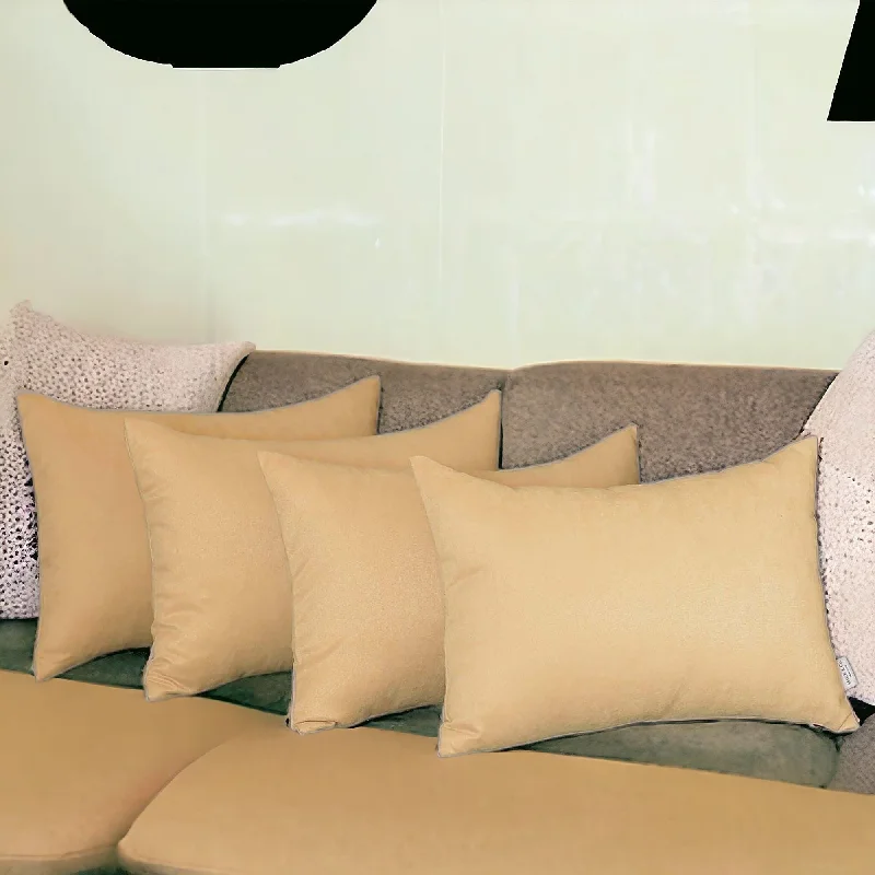 Lumbar Support Pillows for Car SeatsDecorative Pillows for Living Room MakeoverSet Of Four 12" X 20" Beige Polyester Zippered Pillow Cover Lumbar Support Pillows for Car SeatsDecorative Pillows for Living Room MakeoverSet Of Four 12" X 20" Beige Polyester Zippered Pillow Cover