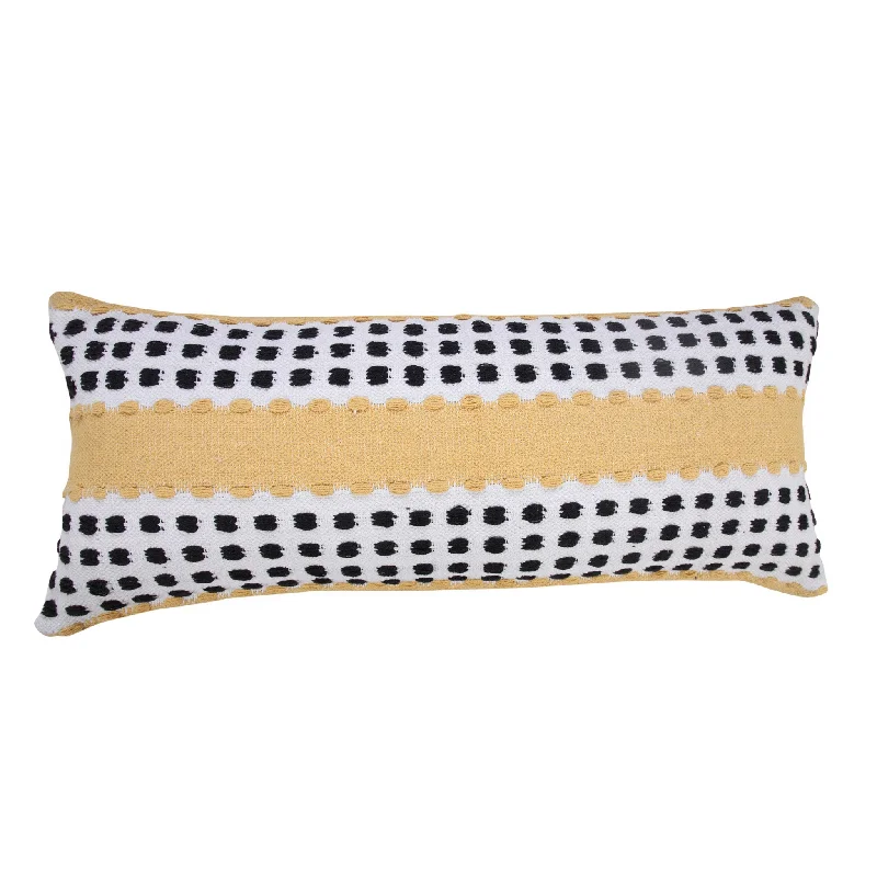 Plush Pillows for a Cozy BedMemory Foam Pillows for Neck Support14" X 36" Yellow Black And White 100% Cotton Striped Zippered Pillow Plush Pillows for a Cozy BedMemory Foam Pillows for Neck Support14" X 36" Yellow Black And White 100% Cotton Striped Zippered Pillow
