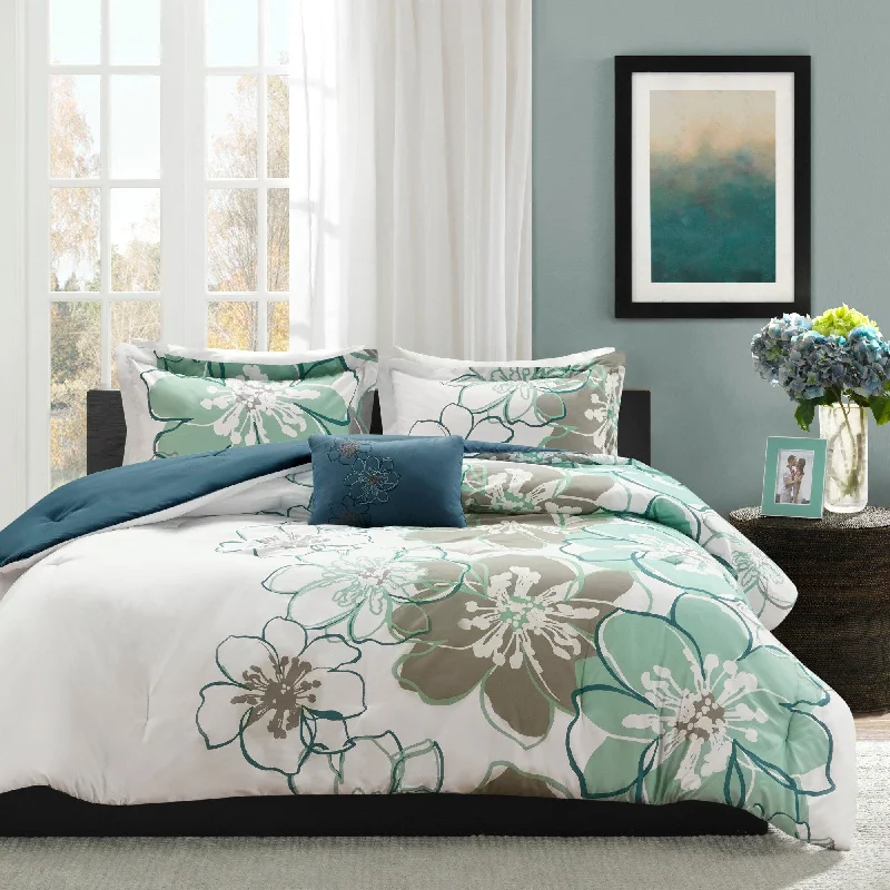 King - size comforters to fit large king - sized beds perfectlyMi Zone Skylar Blue/Grey Comforter Set King - size comforters to fit large king - sized beds perfectlyMi Zone Skylar Blue/Grey Comforter Set