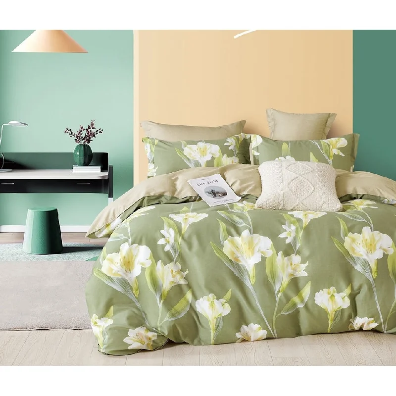 Duck down comforters with a softer feel and good warmth retentionLiLy Green Yellow 100% Cotton 3 pcs Comforter Set Duck down comforters with a softer feel and good warmth retentionLiLy Green Yellow 100% Cotton 3 pcs Comforter Set