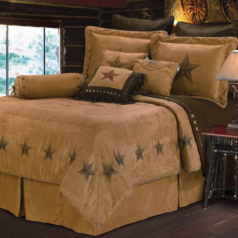 Wool - filled comforters with natural moisture - wicking and temperature - regulating featuresPaseo Road by HiEnd Accents Luxury Star Western Faux Suede Comforter Set, 7PC Wool - filled comforters with natural moisture - wicking and temperature - regulating featuresPaseo Road by HiEnd Accents Luxury Star Western Faux Suede Comforter Set, 7PC