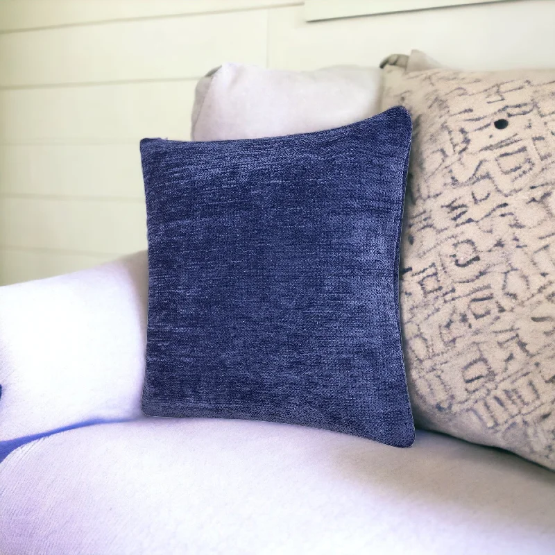 Bolster Pillows for Sofa DecorationTravel Pillows for Long Journeys20" X 20" Blue Chenille Zippered Pillow Bolster Pillows for Sofa DecorationTravel Pillows for Long Journeys20" X 20" Blue Chenille Zippered Pillow