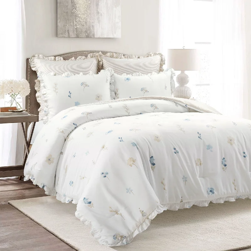 Cotton - filled comforters for a breathable and natural sleep experienceLush Decor Livia Flora Silver-Infused Antimicrobial Reversible 5 Piece Comforter Set Cotton - filled comforters for a breathable and natural sleep experienceLush Decor Livia Flora Silver-Infused Antimicrobial Reversible 5 Piece Comforter Set