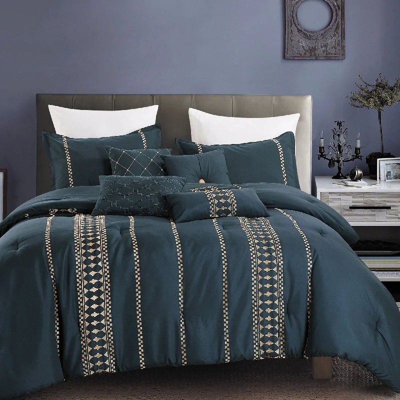 Synthetic - filled comforters like polyester for affordability and hypoallergenic propertiesPorch & Den Ariana Polyester 7Pc Comforter Set Synthetic - filled comforters like polyester for affordability and hypoallergenic propertiesPorch & Den Ariana Polyester 7Pc Comforter Set