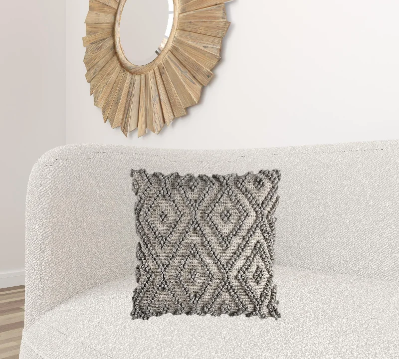Travel Pillows for Long JourneysRound Pillows for Boho-Style InteriorsNatural Gray Nubby Diamonds Throw Pillow Travel Pillows for Long JourneysRound Pillows for Boho-Style InteriorsNatural Gray Nubby Diamonds Throw Pillow