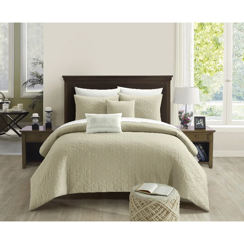 Bamboo - fiber - filled comforters with antibacterial and breathable qualitiesNY&C Home Davina 5 Piece Geometric Hexagonal Pattern Comforter Set Bamboo - fiber - filled comforters with antibacterial and breathable qualitiesNY&C Home Davina 5 Piece Geometric Hexagonal Pattern Comforter Set