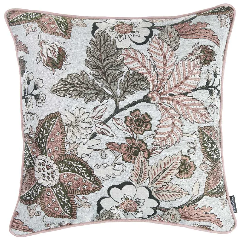 Hypoallergenic Pillows for Allergy SufferersRound Pillows for Boho-Style Interiors17" X 17" Pink and Ivory Floral Polyester Zippered Pillow Cover Hypoallergenic Pillows for Allergy SufferersRound Pillows for Boho-Style Interiors17" X 17" Pink and Ivory Floral Polyester Zippered Pillow Cover