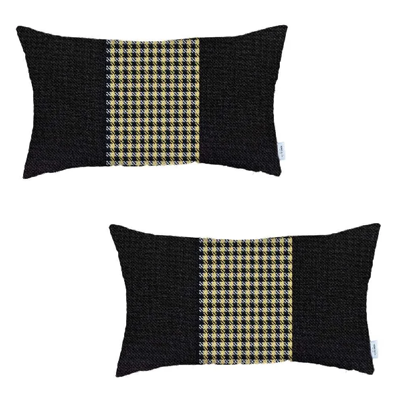 Decorative Pillows for Living Room MakeoverLumbar Support Pillows for Car SeatsSet Of 2 Yellow Mid Houndstooth Lumbar Pillow Covers Decorative Pillows for Living Room MakeoverLumbar Support Pillows for Car SeatsSet Of 2 Yellow Mid Houndstooth Lumbar Pillow Covers