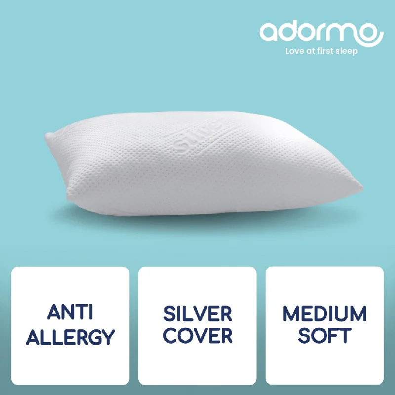 Down Alternative Pillows for Ethical ChoicesPlush Pillows for a Cozy BedAdormo Silver Pillow Down Alternative Pillows for Ethical ChoicesPlush Pillows for a Cozy BedAdormo Silver Pillow